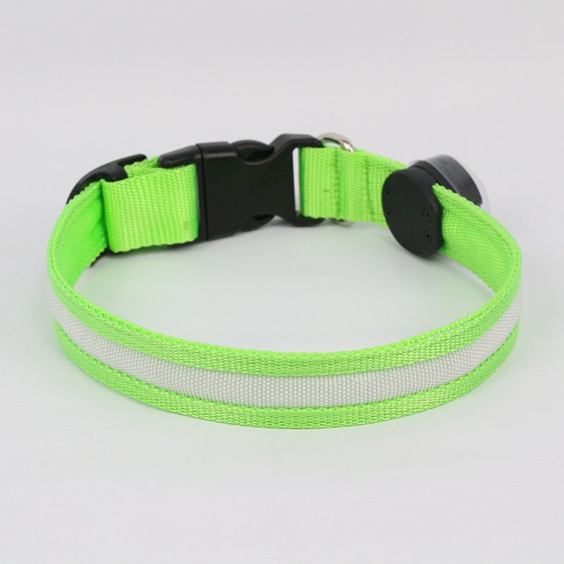 8 színű LED világító kutya nyakörv - zöld